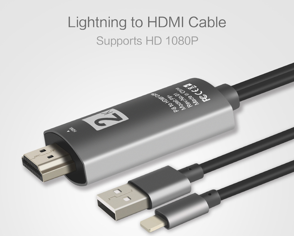 pour iPhone vers HDMI Adaptateur de câble TV AV numérique iPad 8 X 11 AH806